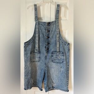 Easel Denim Short Overalls